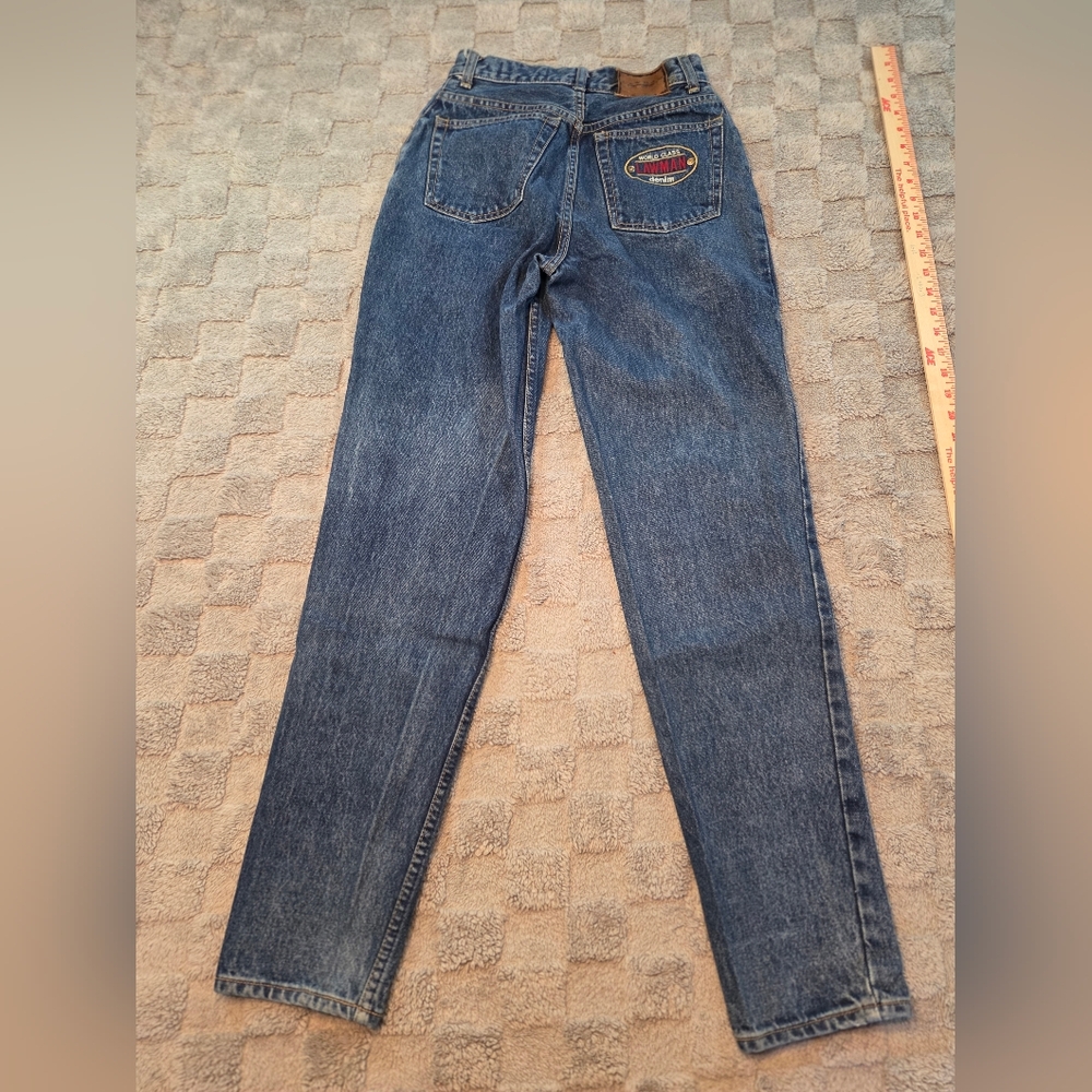 Vintage Lawman Jeans womans 5 cotton mom high rise Embroider made in Hong Kong - Picture 2 of 9